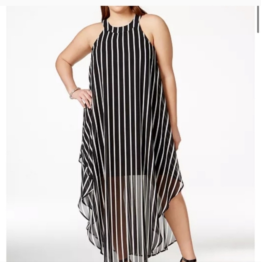 Beautiful Ladies Love Squared black white maxi dress EUC